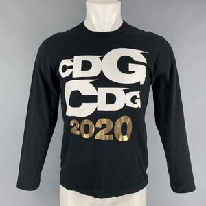 COMME des GARCONS Size M Black Gold Cotton Long Sleeve T-shirt